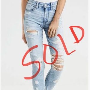 American Eagle next level stretch high rise distressed cropped jegging size 6